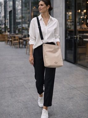 Kate Spade Chelsea Large Duffle Crossbody Beige Neutral Everyday Bag